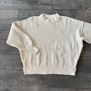 Aerie Cream Ribbed Sweater